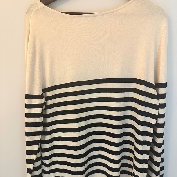 ZARA Striped Sweater – Cream and Black – Size Large - Picture 2 of 5